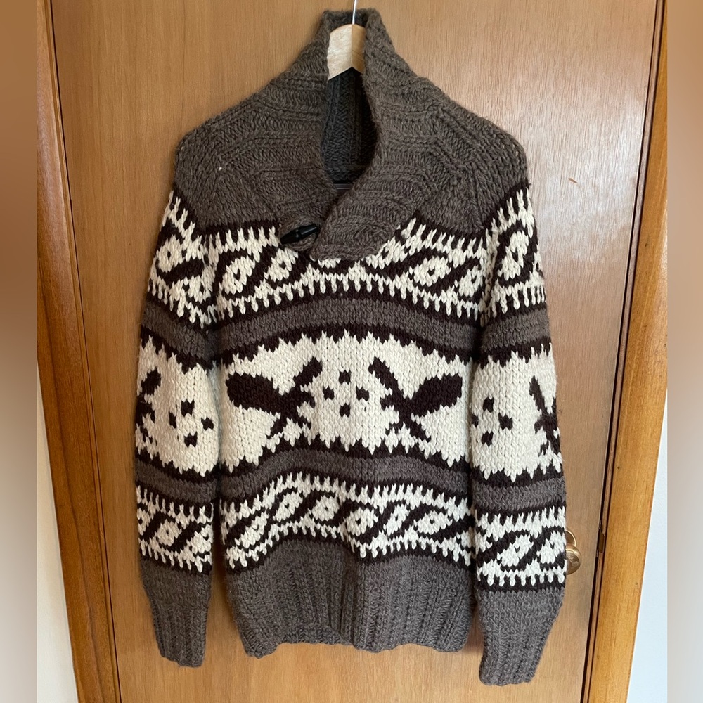 Y2K American Eagle Heavy Knit Wool Blend Pullover Sweater Size L EUC